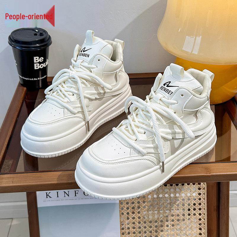 2025 Spring White Platform Sneakers for Women - Korean Style Casual Sports Shoes S6102051