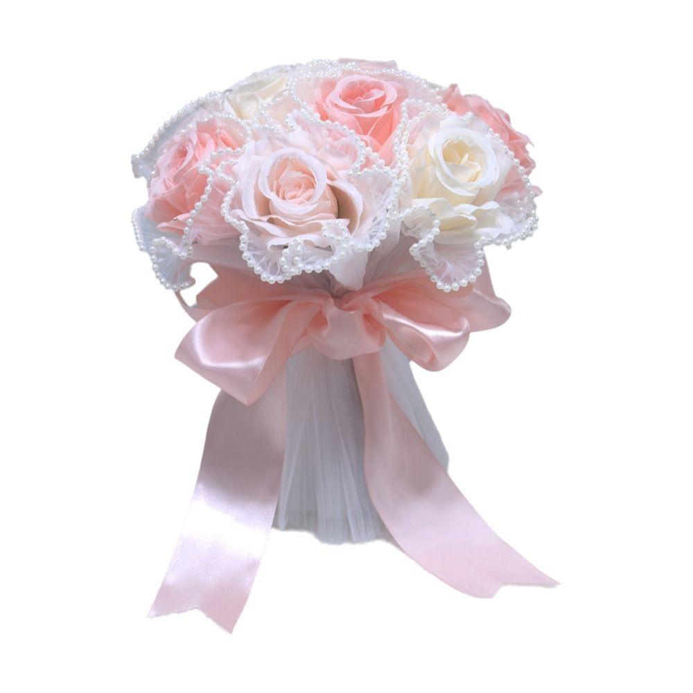Pearl Wedding Bouquets Romantic Bridal Bouquets Artificial Hand Bouquet  Wedding Accessories
