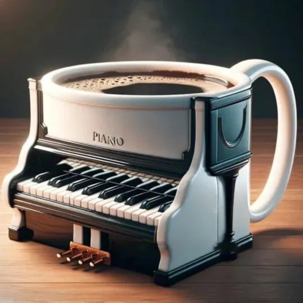 Durable Musical Instrument Coffee Mug Resin Coffee Cup for Desktop Ornament