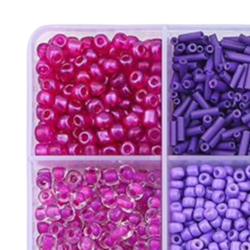 15 Colors Glass Beads Set for Bracelet Making Tube Kit Spacer Handcrafted DIY Craft