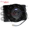 1SET 6 Row Universal Aluminum Transmission Oil Cooler +8inch fan+radiator aluminum shroud kit  Auto Manual Radiator Converter