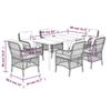 VidaXL Ensemble à Manger de Jardin avec Coussins 7 pcs, Table et Chaise de Terrasse, Meubles de Patio, Mobilier d'Extérieur, 3212170
