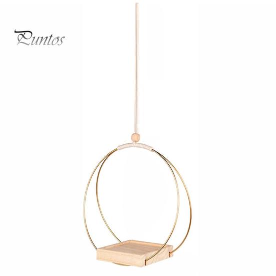 

Подвесная подставка для растений, универсальный держатель для цветочных горшков с деревянным основанием, компактный держатель для комнатных растений, подарок для мам, любителей растений, новоселье золотистый