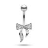 1Pcs14G Stainless Steel Ladies Navel Ring With Copper Zirconia, Simple And Stylish Piercing Jewelry
