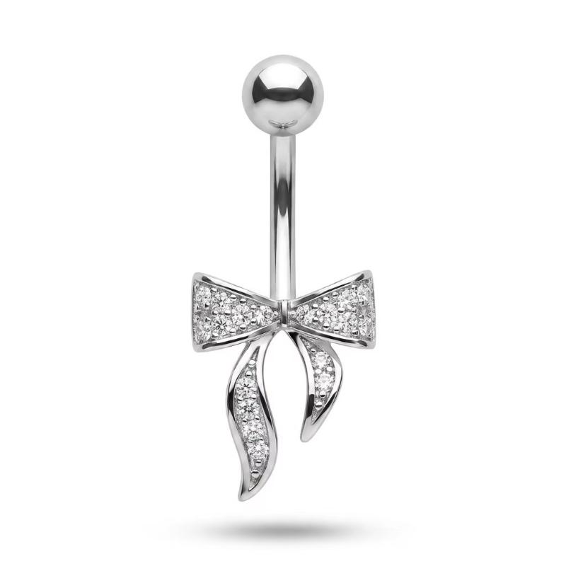 1Pcs14G Stainless Steel Ladies Navel Ring With Copper Zirconia, Simple And Stylish Piercing Jewelry