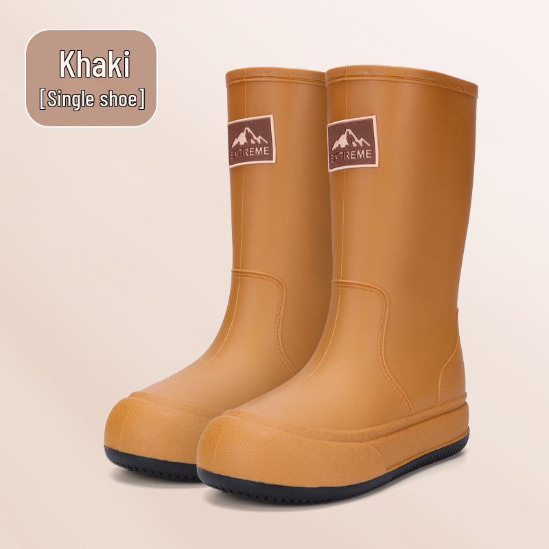 Women's High-Top Non-Slip Velveteen-Lined Waterproof Rubber Rain Boots