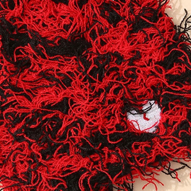 Knitted Beanie Hat for Students Adult Windproof Foldable Winter Hat Handmade Embroidery Heart Keep Warm Cycling Hat