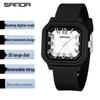 Sanda Colorful Minimalist Student Quartz Watch with 3D Scale and Waterproof Design
