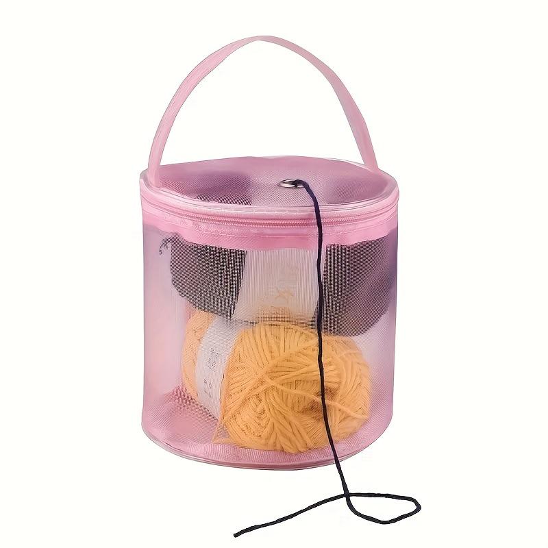 Portable Crochet Tools Storage Bag - Short Wool Yarn Handbag with Thread Hole