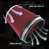 6" Inlet Cold Air Intake Filter Cone Replacement Performance Washable Clamp-On Dry Air Filters Red (6" Tall)