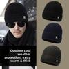 Men's Large-Fit Fleece-Lined Beanie - Thermal Knit Hat with Ear Flaps for Winter & Skiing