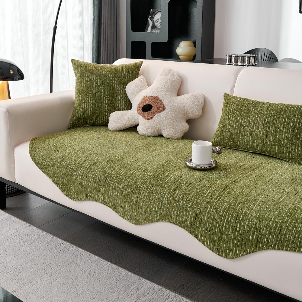 Threaded Chenille Special-Shaped Sofa Cushion, Universal In All Seasons, Anti-Cat Scratching Leather Sofa Cover, Living Room Non-Slip Cover Cloth Towe