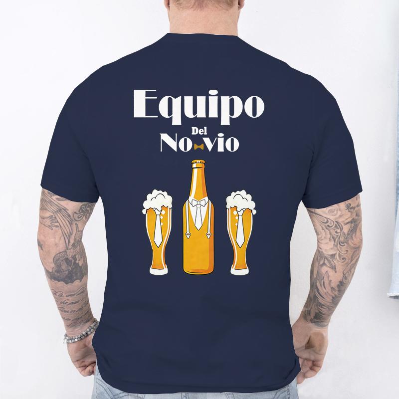 Spanish Unisex Novio Futuro Tees: Back Print Graphic Tops Team Groom Squad Tee 2026 Fashion Bachelor Party Single Farewell T-shirts