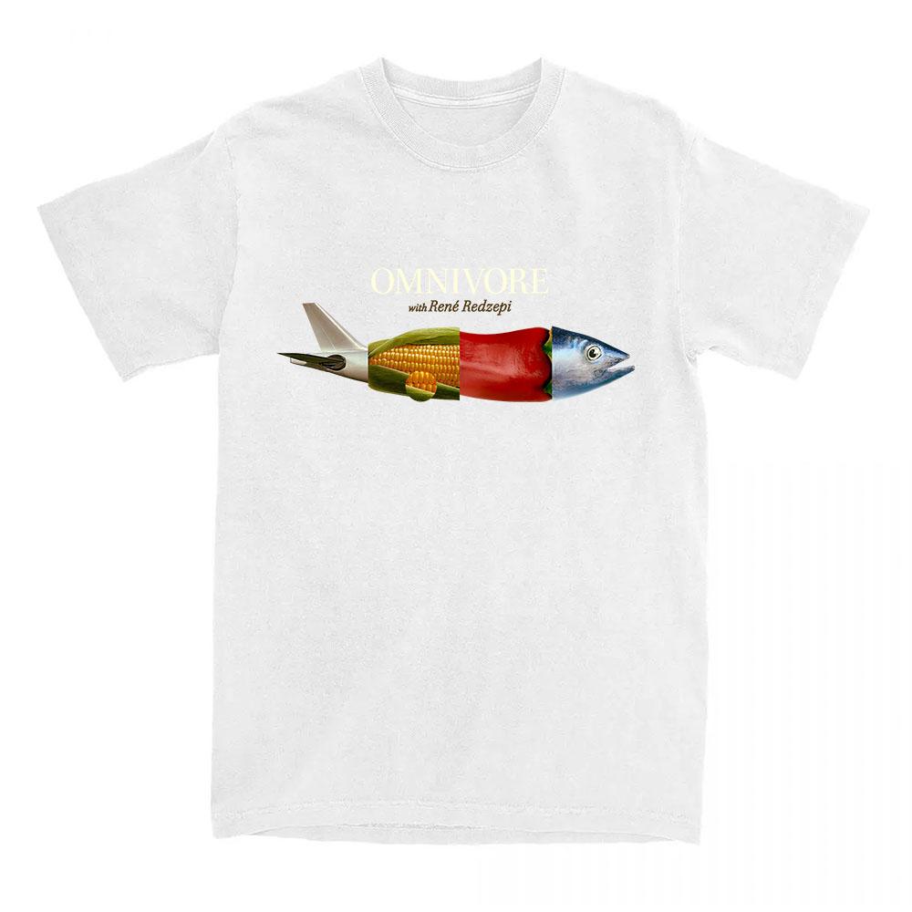 

TV Omnivore Fish Graphic T-shirt Short Sleeve Cotton Loose Tshirts Crew Neck Unisex Streetwear Print Clothing Fashion Tees XXL