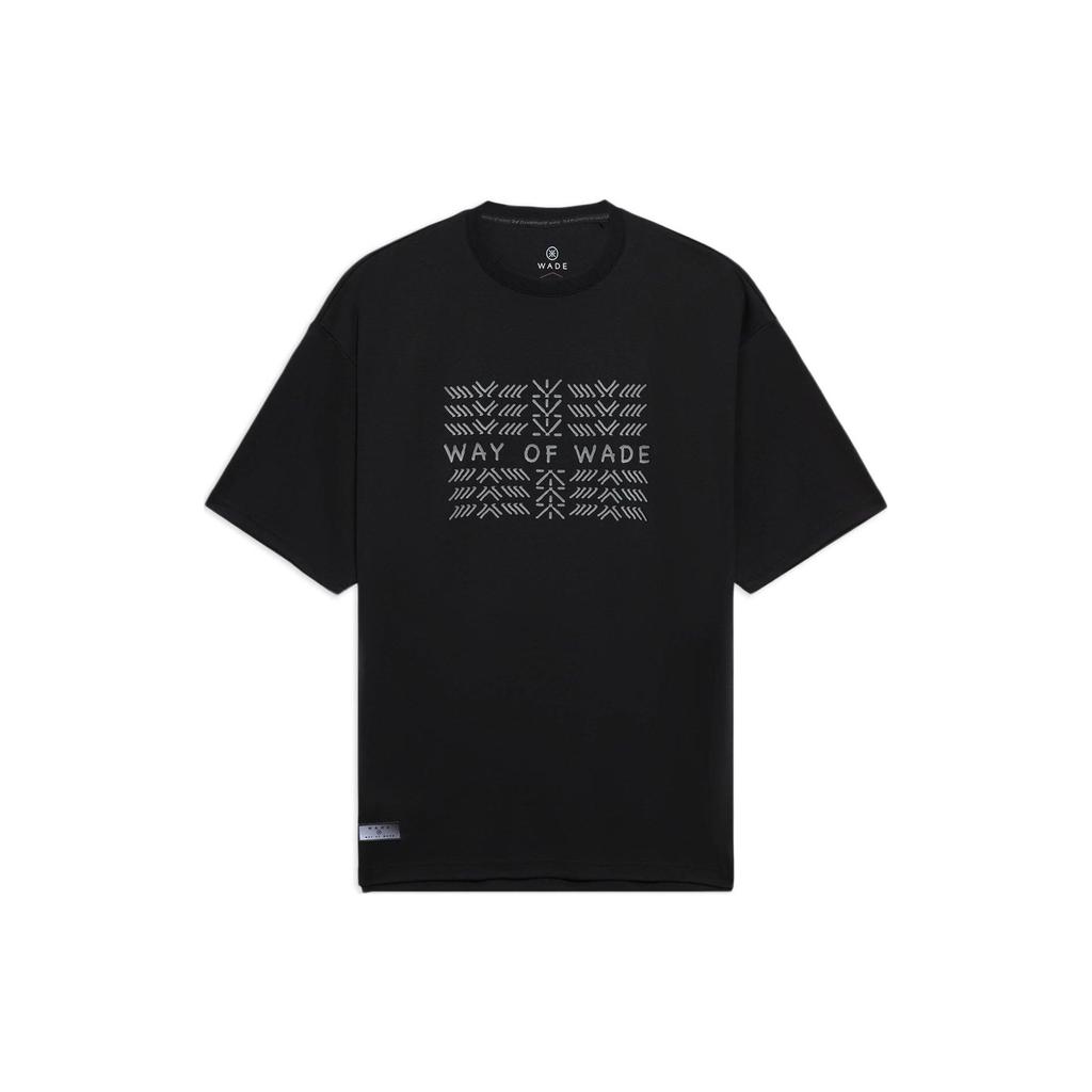 Li Ning T Shirts Unisex Black Crew Neck Moderate Straight Fit AHSS431-1