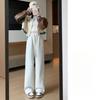 Spring and Autumn New High Waist Loose Straight Banana Pants Casual Wide Leg Pants Women's