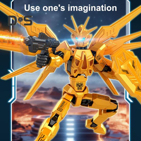 Robot Action Figure with Accessories Movable Joints Robot Model Toy Articulated Dummy Figurine Home Office Decoration Ornament