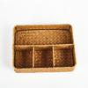 4 Grids Storage Basket Hand-woven Desktop Sundries Storage Basket Clothes Cosmetic Stationery Hairpins Jewelry Accessories