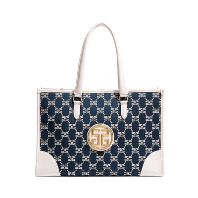 Commuter Lady's Handbag, Cotton and Linen Embroidered Grand Tote Bag, Simple and Casual Large-capacity Mommy Bag