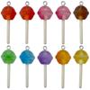 10-Color Transparent Resin Glitter Lollipop Charms for DIY Jewelry Making
