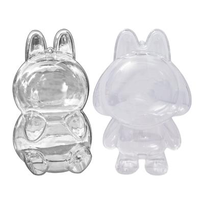 Clear Acrylic Figure Display Case With Silicone Chain Figure Carrying Case Protective Covers for Plush Doll Toy Figure