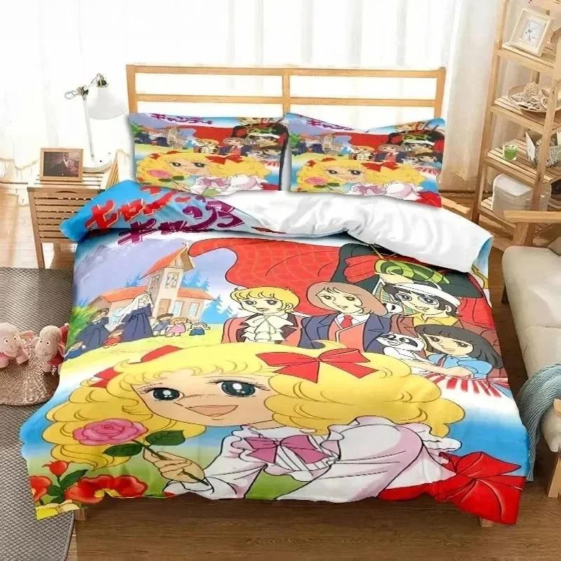 Manga Candy Bedding Set Duvet Cover Quilt Cover Pillowcase Comforter King Queen Size Boys Adult Bedding Set