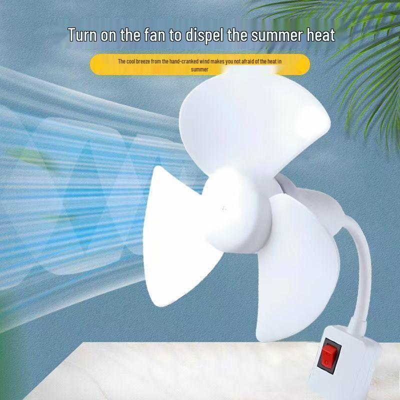 Compact Quiet Five-Blade Fan with Universal Three-Prong Plug for Home, Kitchen, and Bathroom Cooling