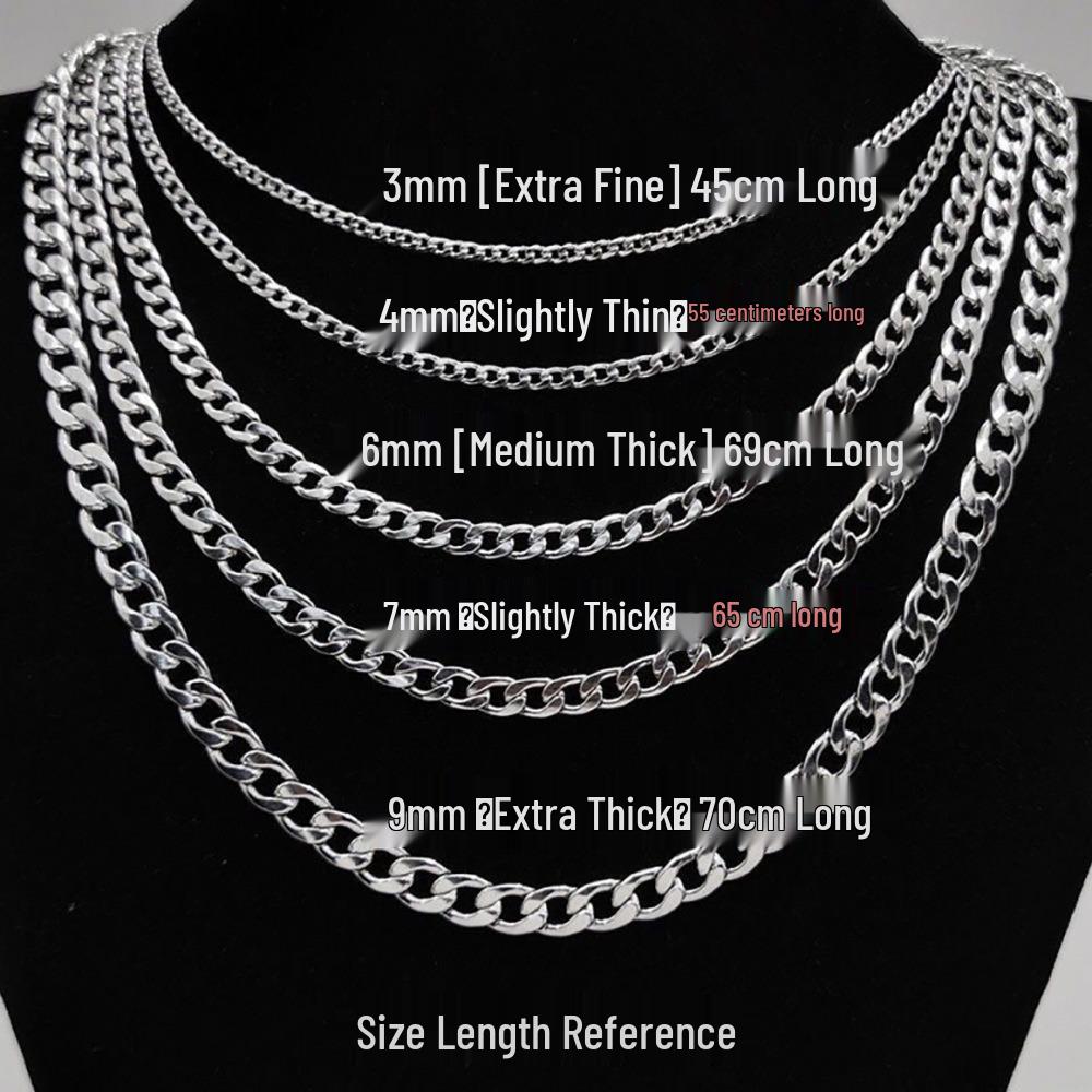 Collier Chaîne Cubaine en Acier Inoxydable - Acier Titane, Ne se décolore pas, Design Unisexe.