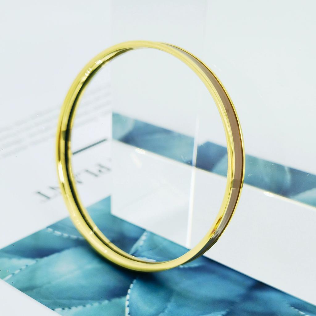 2025 Runder Geschlossener Armreif Modetrend Vielseitiger Exquisiter Armreif Länge 17CM, 19CM Goldfarbener Armreif