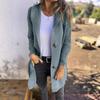 Cardigans - Women's Fall Winter Long Hooded Cardigan Sweater, Button Down Knit Outerwear Coat With Pockets, Fashion Casual Outerwear Women