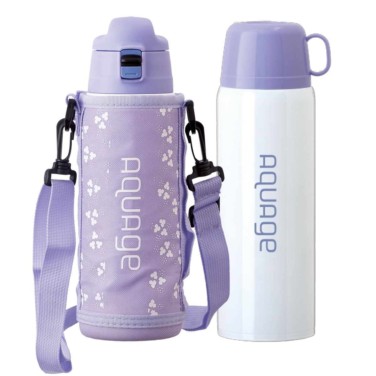 

Atlas Water Bottle 850ml 810ml Thermal Insulation Lightweight Children Kids Direct Drinking Cup Included 2WAY Cover Included Drawstring Purple Aquage фиолетовый