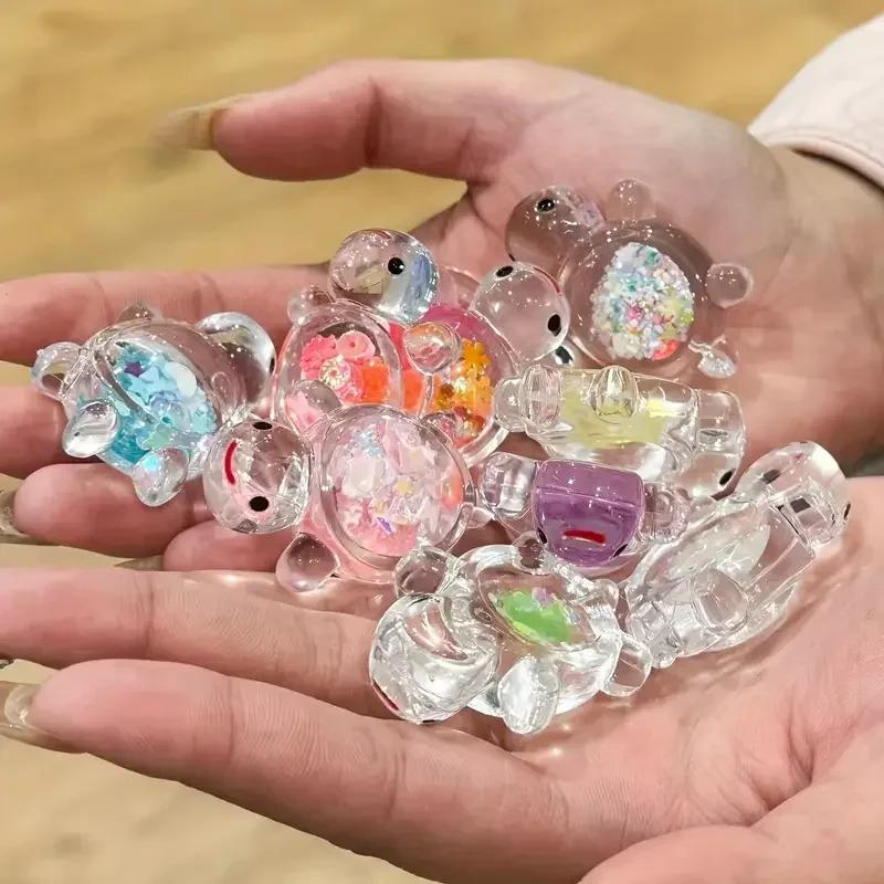 

10PCS Mini Luminous Sea Turtle Statues, Marine Animal Theme Party Decorations, Garden Micro Landscapes, Pearl Crafts, DIY