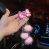 Fashion Diamond Bowknot Pendant Car Rearview Mirror Hanging Decoraction Ornament Christmas Birthday Gift Women's Car Accessories