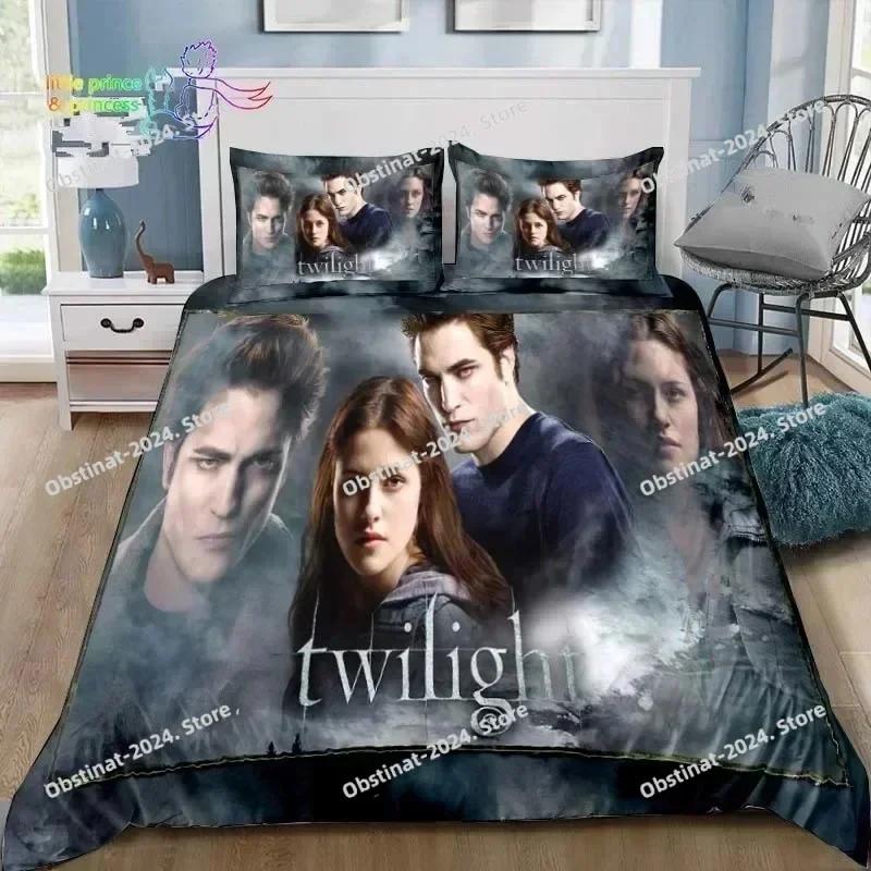 Die Twilight Saga HD Bettwäsche-Set Gedruckt Einzelne Bettdecke Steppdecke Bettbezug Kissenbezug 3-teilige Sets Kinder Erwachsenen Größe EU Single 135*200cm/53x79in 3pcs