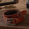 Fashion Rivet Buckle Waist Belt Jeans Style Versatile Jeans Belt Genuine Leather Waistband Men Women