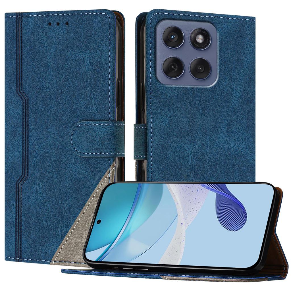 For Motorola Edge 60 5G/Motorola Edge (2025) 5G/Motorola Edge 60 Fusion 5G Leather Case Triangle Patchwork Wallet Stand Shockproof Phone Cover
