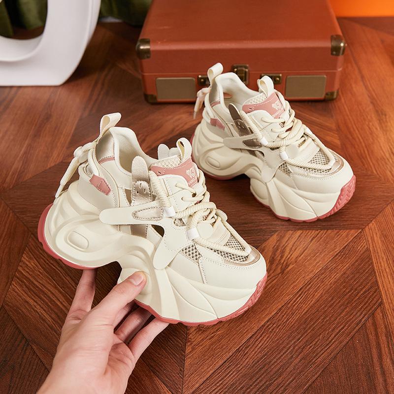 Dad Shoes Women's 2025 Summer New Mesh Hollow Sandals Casual Shoes Fashion Versatile Thick-soled Women's Shoes