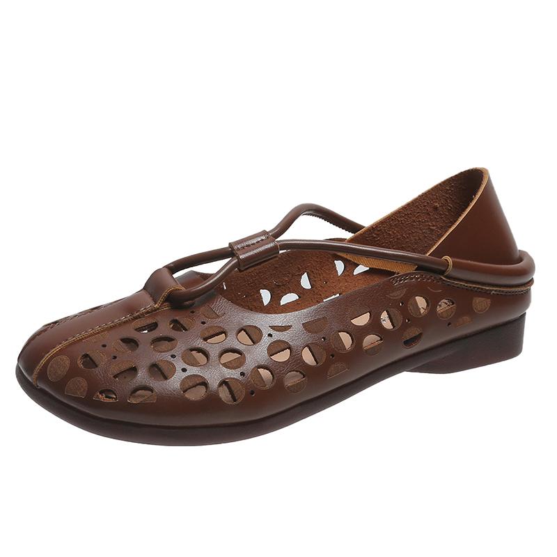 Fashion Designer Elegant Women's Flat Hollow Ballet Shoes 2024 Summer Flat Retro Women's Slip-On Loafers Cut Moccasin Shoes Zapatos