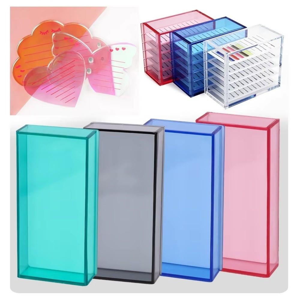 1/5 Layers Eyelash Extensions Storage Box Lash Stripes Tile Dust-proof Cover Lash Holder Transparent Display Stand