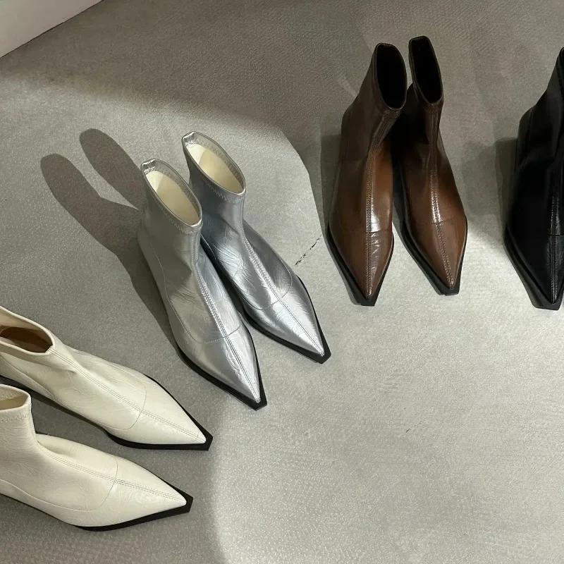 Fashion Autumn Women Ankle Boots Shoes Fashion Pointed Toe Ladies Short Boot Square Low Heel Casual Winter Women's Footwear