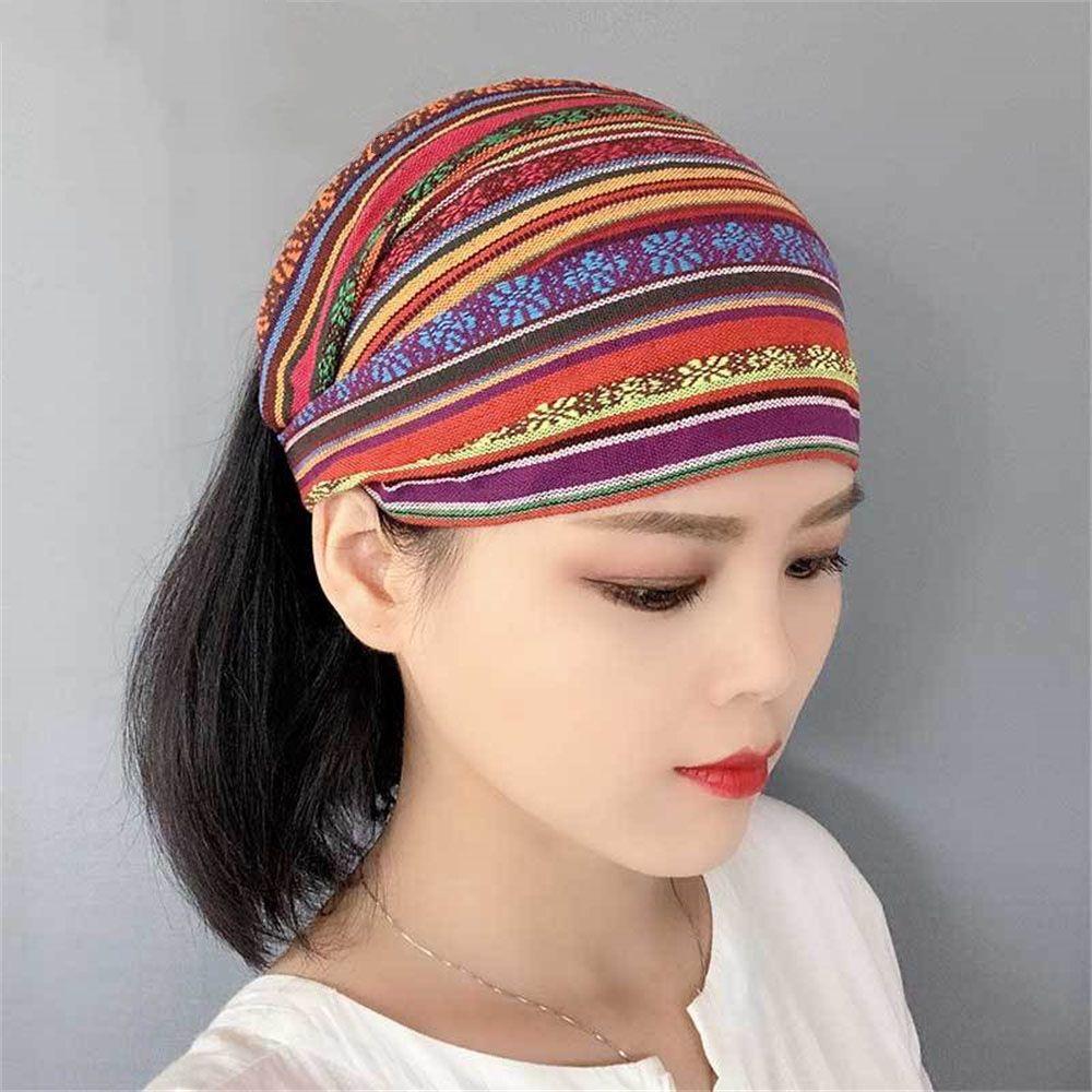 Fashion Elastic Hair Bands Fabric C otton H eadband Hair S carf Turban Wide Head Wrap