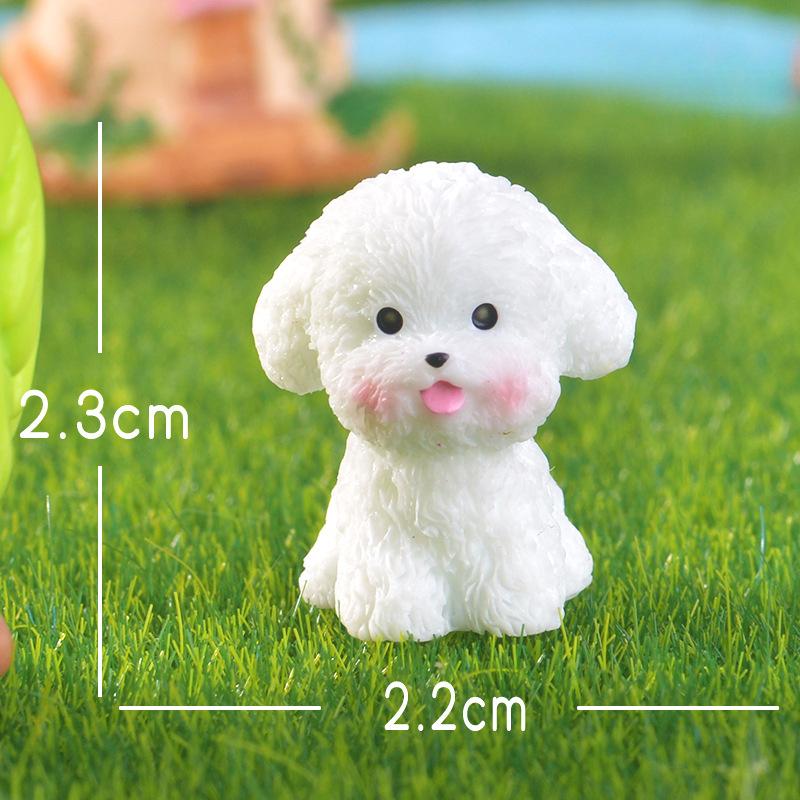 Micro-landscape Simulation Cute Teddy Dog Diy Handmade Keychain Accessories Doll House Decoration Desktop Small Ornaments