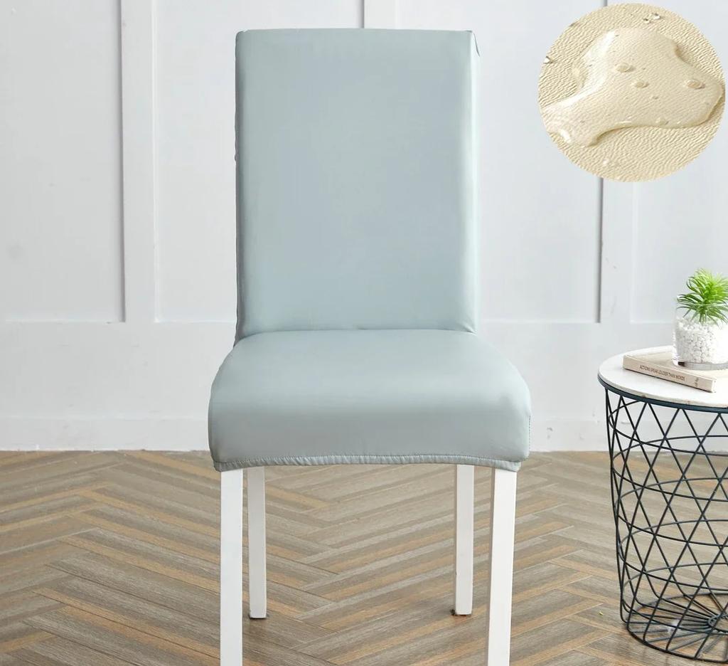 Chair Covers Waterproof for Dining Chair PU Slipcover Prevent Oil Stain, Stretch dustproof Protector Kitchen Chair cover