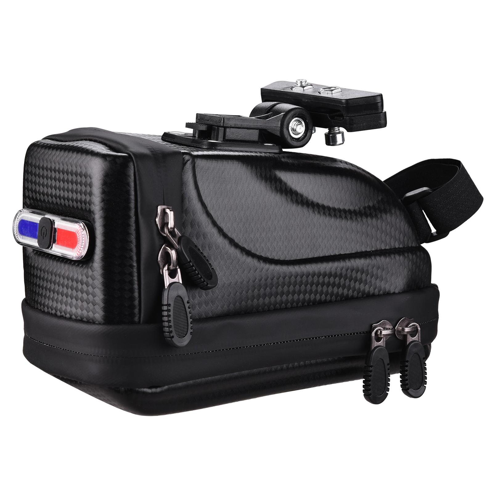 

Сумка для седла велосипеда с жестким корпусом, задним фонарем и дождевиком, водонепроницаемая сумка для хранения велосипеда, велоспорт Type 2