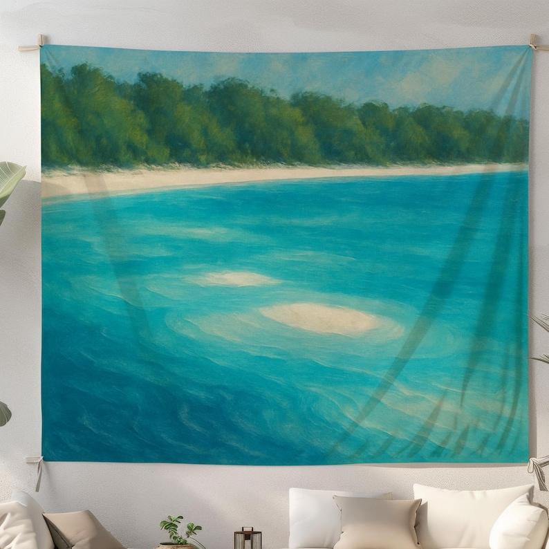 Coastal beach tapestry 75x100