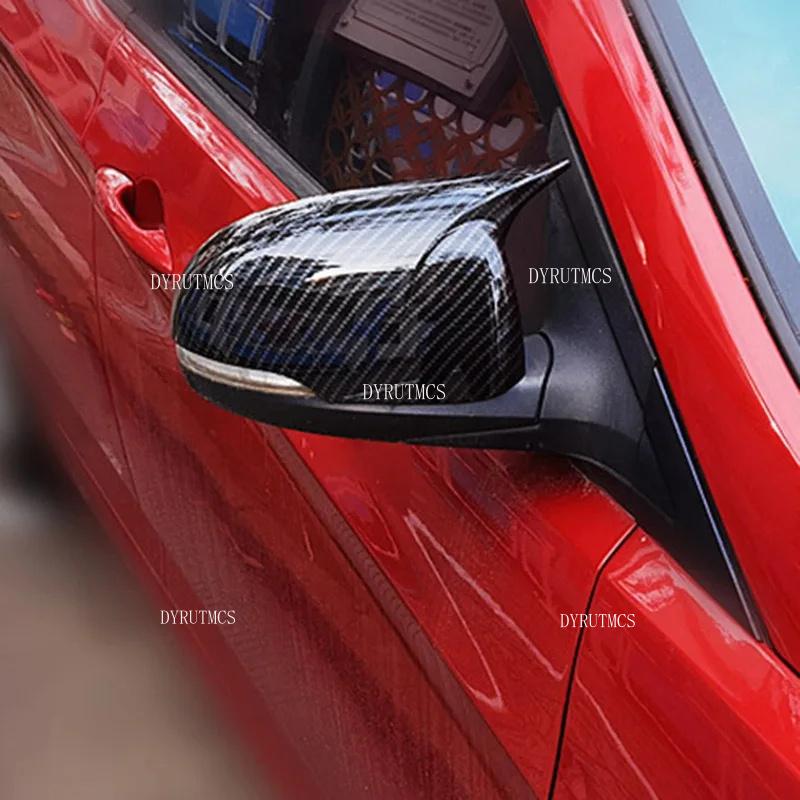 Fit For Hyundai I20 2008-2014 Car Rearview Side Mirror Cover Wing Cap Sticker Exterior Back View Case Trim Carbon Fiber Look