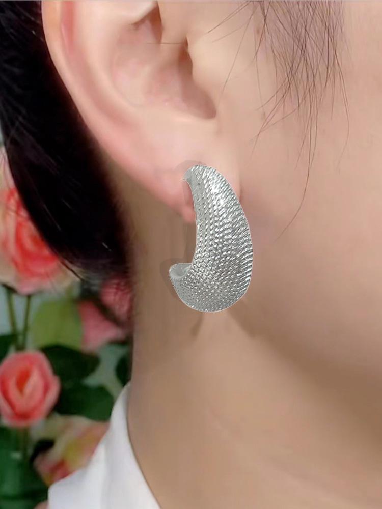 S925 Sterling Silver Needle High-End Chili Design Stud Earrings - Fashionable, Hollow, Simple Temperament