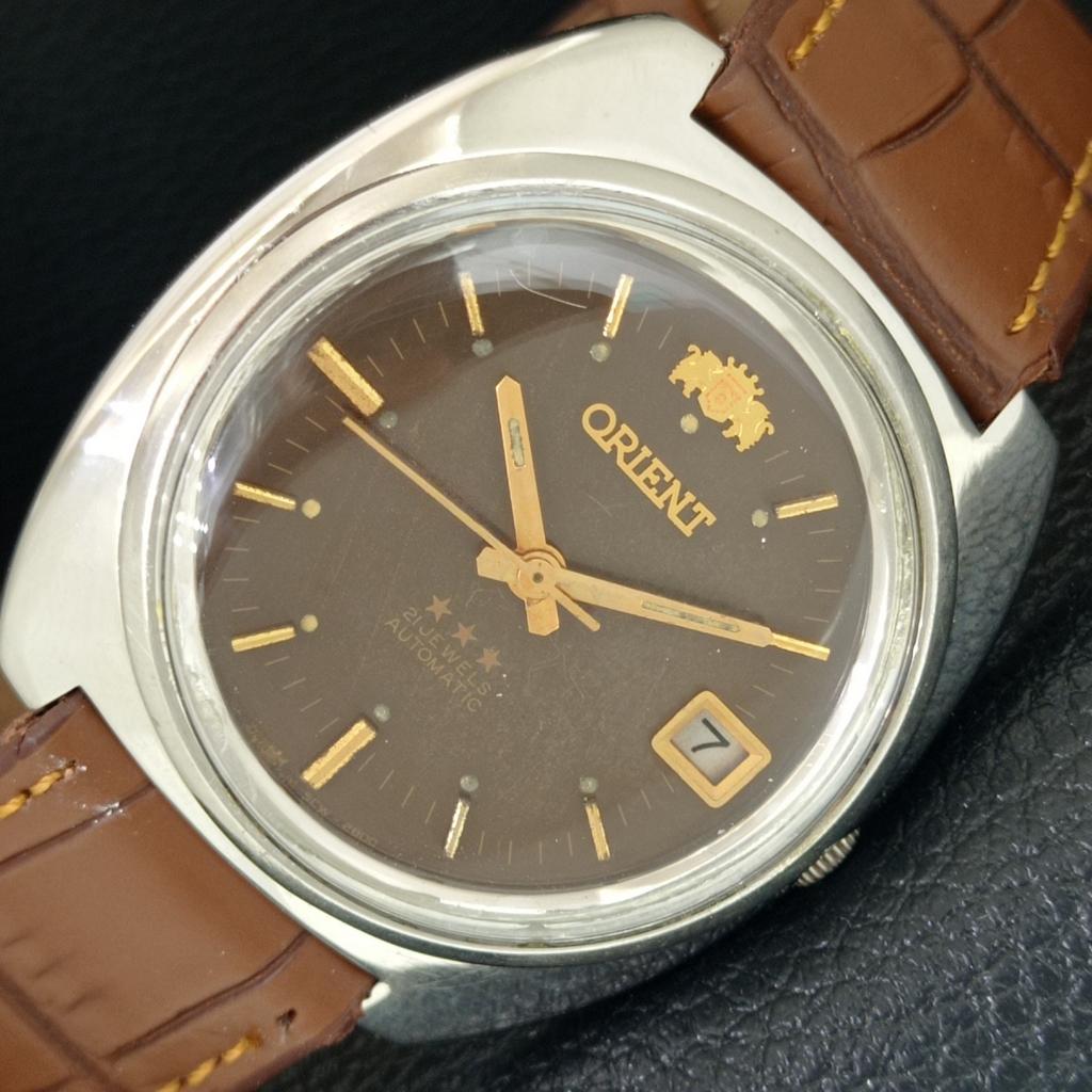 ORIENT АВТОМАТИЧЕСКИЕ ЯПОНИЯ 48741 МУЖСКИЕ ВИНТАЖНЫЕ ОРИГИНАЛЬНЫЙ ЦИФЕРБЛАТ ЧАСЫ a704811-1
