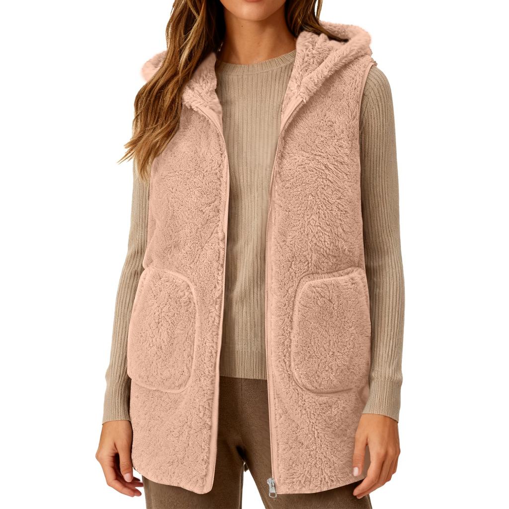 Women's Fall And Winter Temperament Double-Sided Coral Velvet Thickened And Padded Warm Plus Size Waistcoat Vests