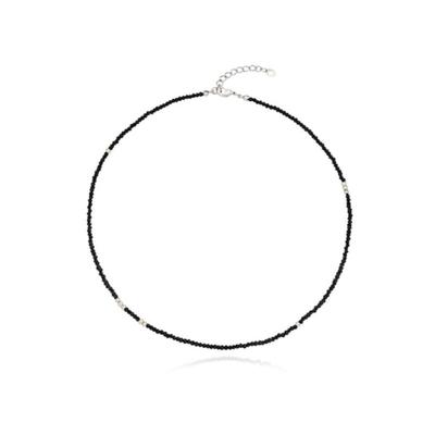 Tirr Lirr Beaded Black Glass Ball Necklace TNVBRW00007M